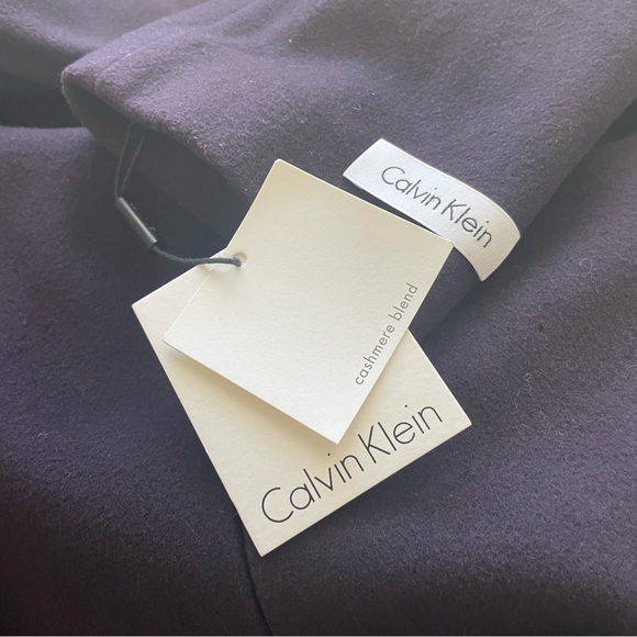 Calvin Klein - Wool Cashmere Blend - Eggplant - Trench Coat w/ Belt - Size 14 - Picture 9 of 11